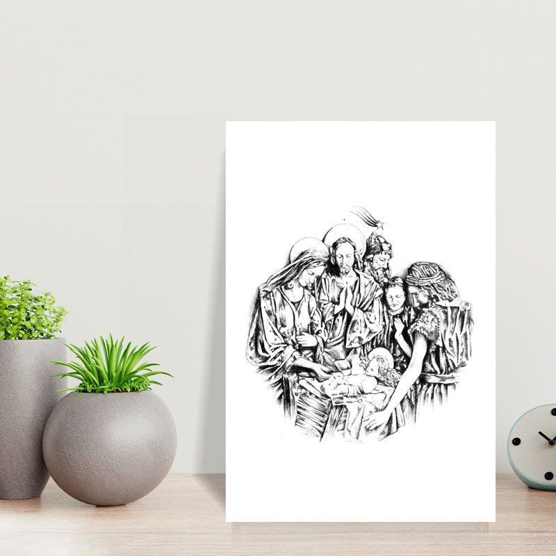 Holy Family Christmas Abstract Contemporary Landscape Nature Wall Art Print 1 Piece Wrapped Canvas Wall Art