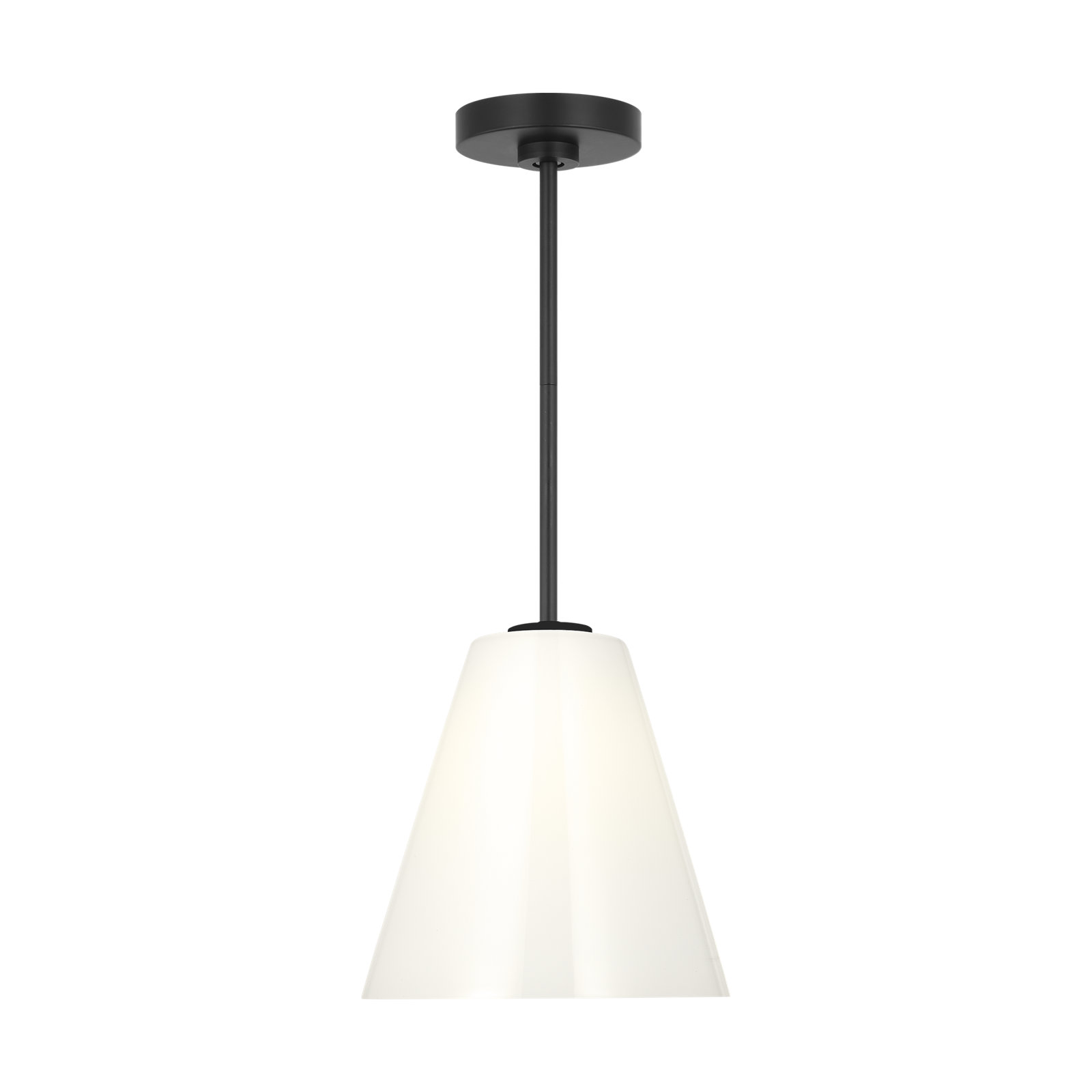 Hayden One Light Pendant, Midnight Black, White