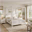 Queen Size Wooden Canopy Platform Bed with Headboard and Support Legs, Creamy White-1914590044