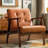 Havva 21.65'' Wide Tufted Artificial Leather Mid-Century Modern Armchair-1174366874