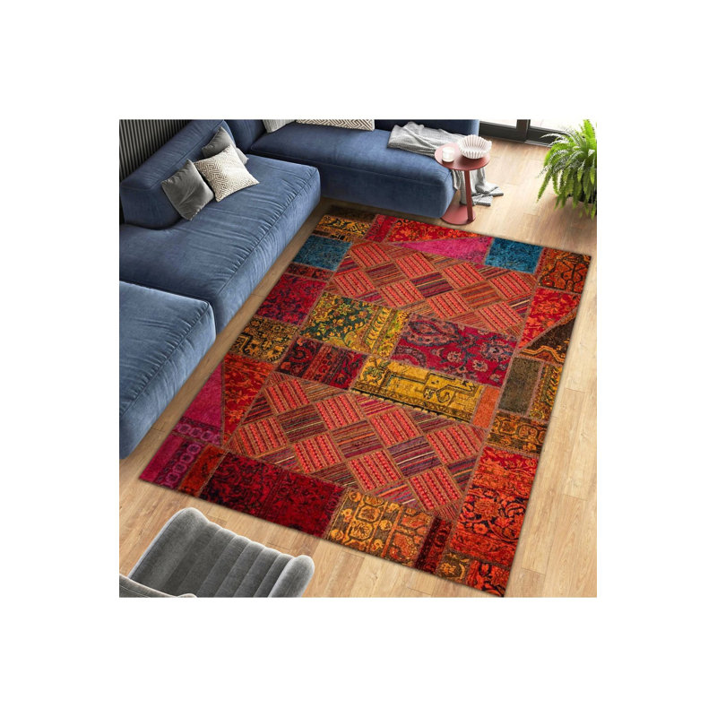 Tapis décoratif multicolore Patchwork Look, Tapis de couloir 4 pi 11 po x 9 pi 10 po
