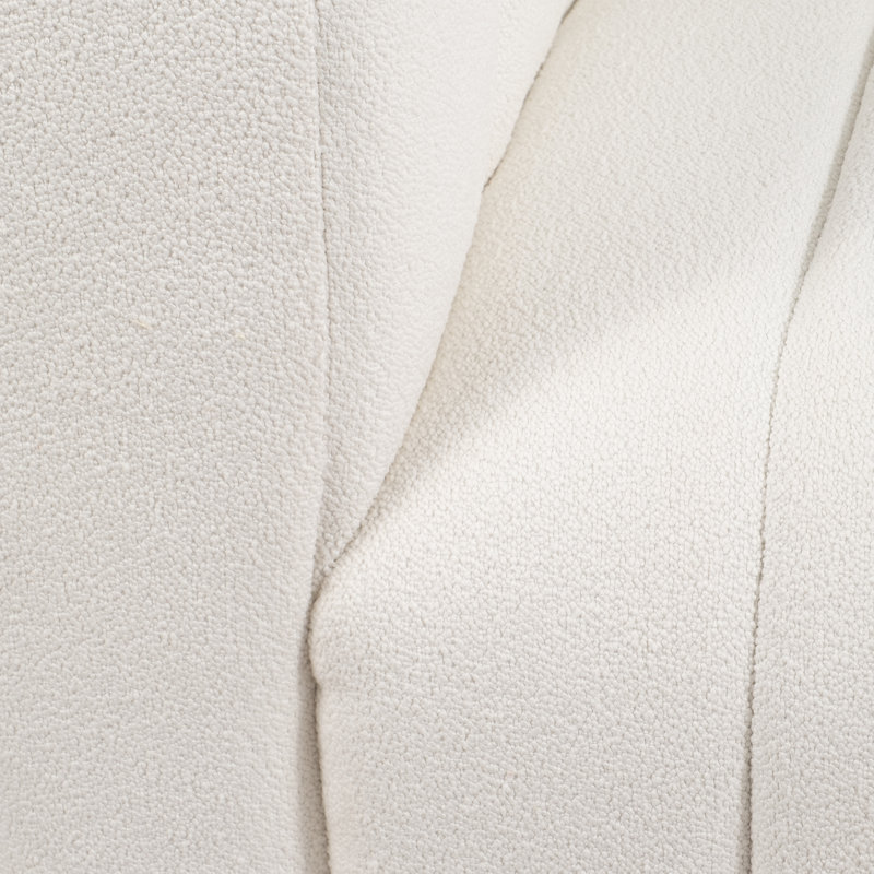 Fauteuil d'appoint en velours Elegance Elegance, capitonné, ivoire, de petite taille, salon Élégant et confortable