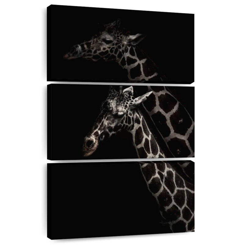 Brampt Two Masai Giraffes, 50" H x 32" W