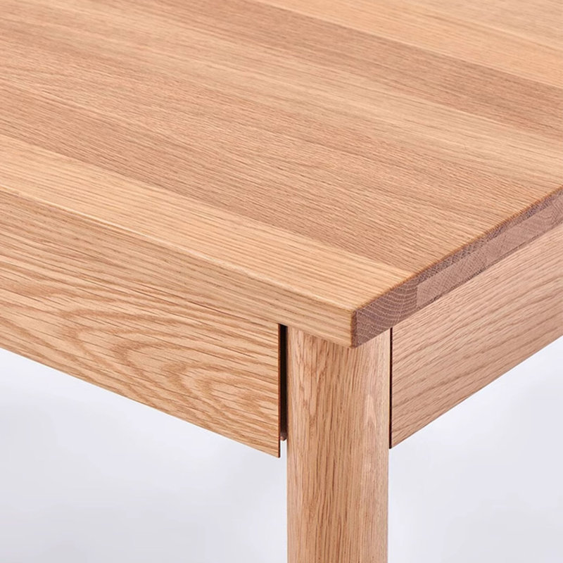 Bureau à double tiroir en bois massif brun clair