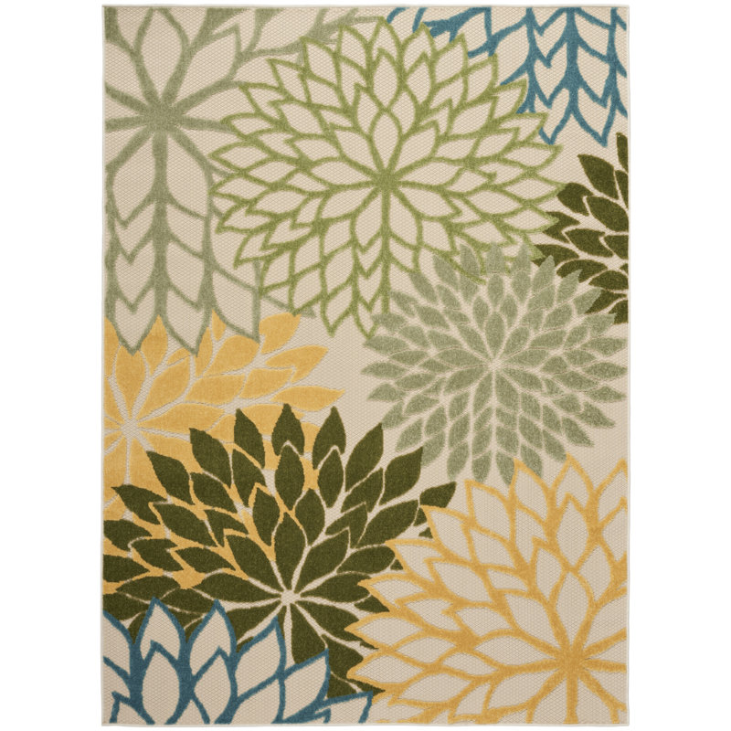 Amellia Floral Indoor/Outdoor Area Rug, Rectangle 6' x 9'