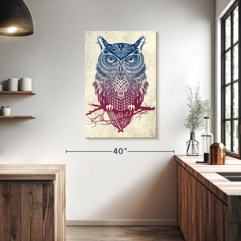 Brampt Warrior Owl, 39" H x 26" W