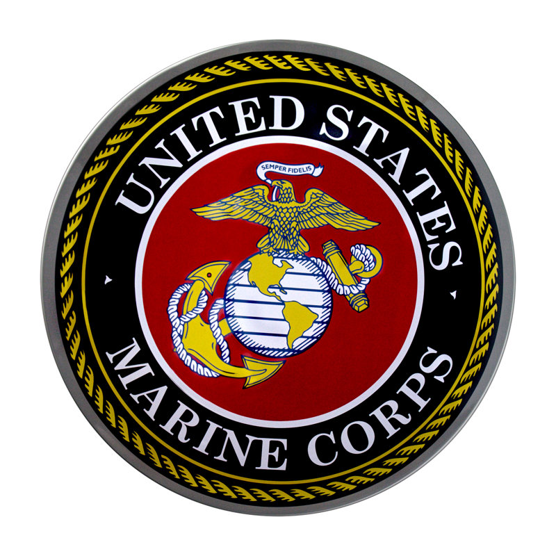 Décoration murale ronde en métal usmc pour corps en métal us