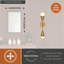 Luminaire à 2 lumières 18 po Zurich Large applique murale moderne et contemporaine avec abat-jour conique en métal, à intensité variable, compatible avec un luminaire de meuble-lavabo, barre de bain à fixation verticale ou horizontale-568180384