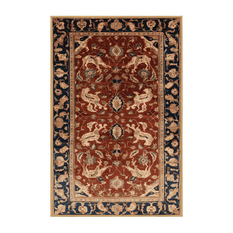 Tapis brun lavable à la machine, Rectangulaire 7 pi x 10 pi