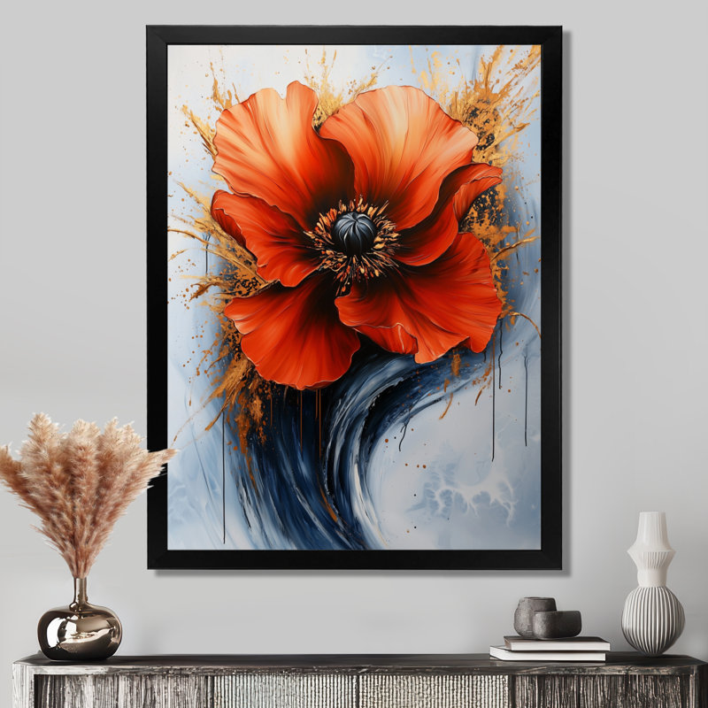 Sommer - Abstract Wall Art Living Room, Noir, noir, noir, noir, H 20 po x l 12 po, Reproduction encadrée d'une seule photo