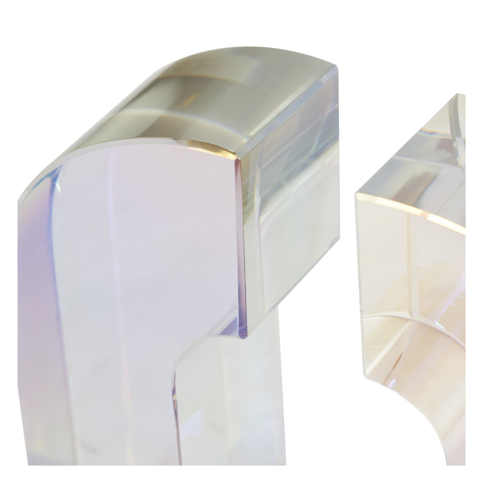 Sandrine Glass Arched Non-Skid Bookends, 6.2" H x 2.75" W x 1.9" D