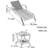 Adjustable Outdoor Recliner Lounge Chair Handwoven Outdoor Wicker Chaise Lounge Set with Table