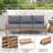 Solid Wood Patio Sofa with Cushions-113103518