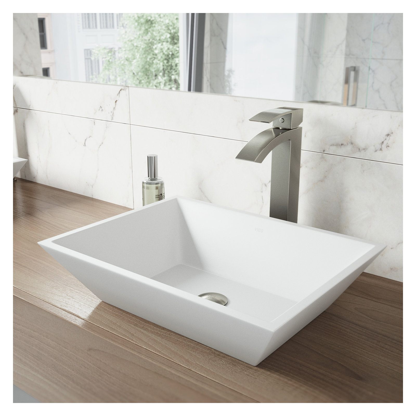 Vinca 18" L x 14" W x 5" H Matte White Handmade Rectangular Vessel Bathroom Sink
