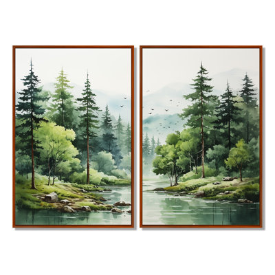 «Tranquil Forêts», art mural sur toile «Forest paysages»
