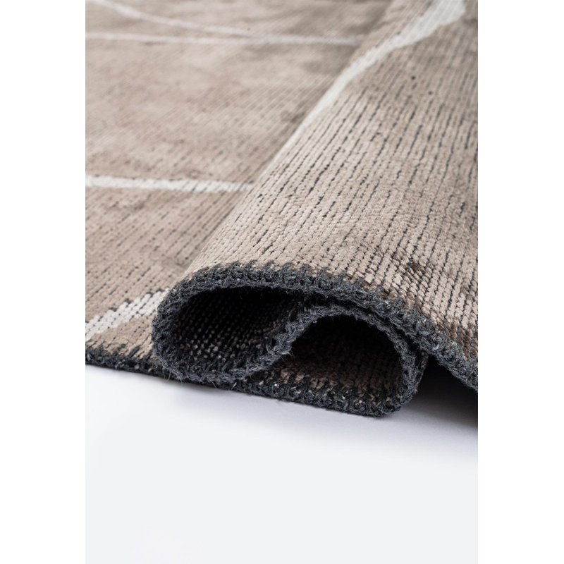 Rapture Abstract Area Rug in Gray, Rectangle 9'10" x 14'