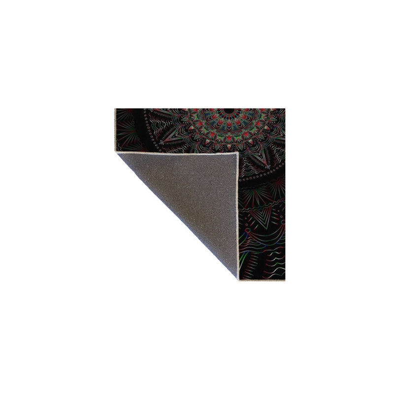 Black Star Woven Base Washable Rug, Rectangle 3'3" x 4'11" Rug Pad Included