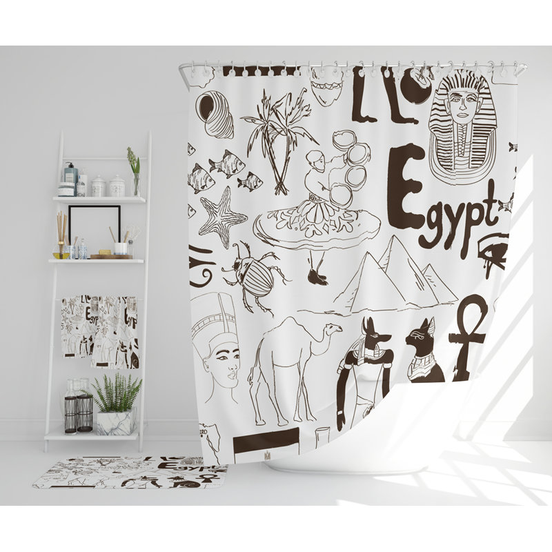 Nazdar Polyester Shower Curtain Set