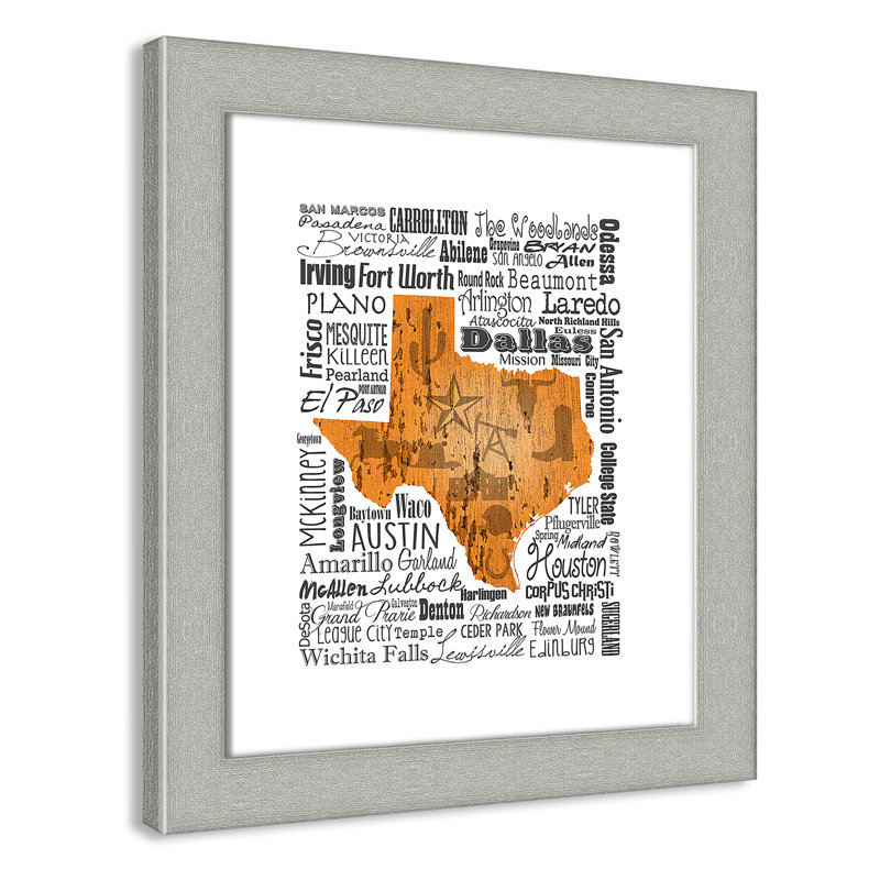 «State Your Name Texas», cadre photo, Argent brossé, H 16,5 po x l 14,5 po x P 1,25 po