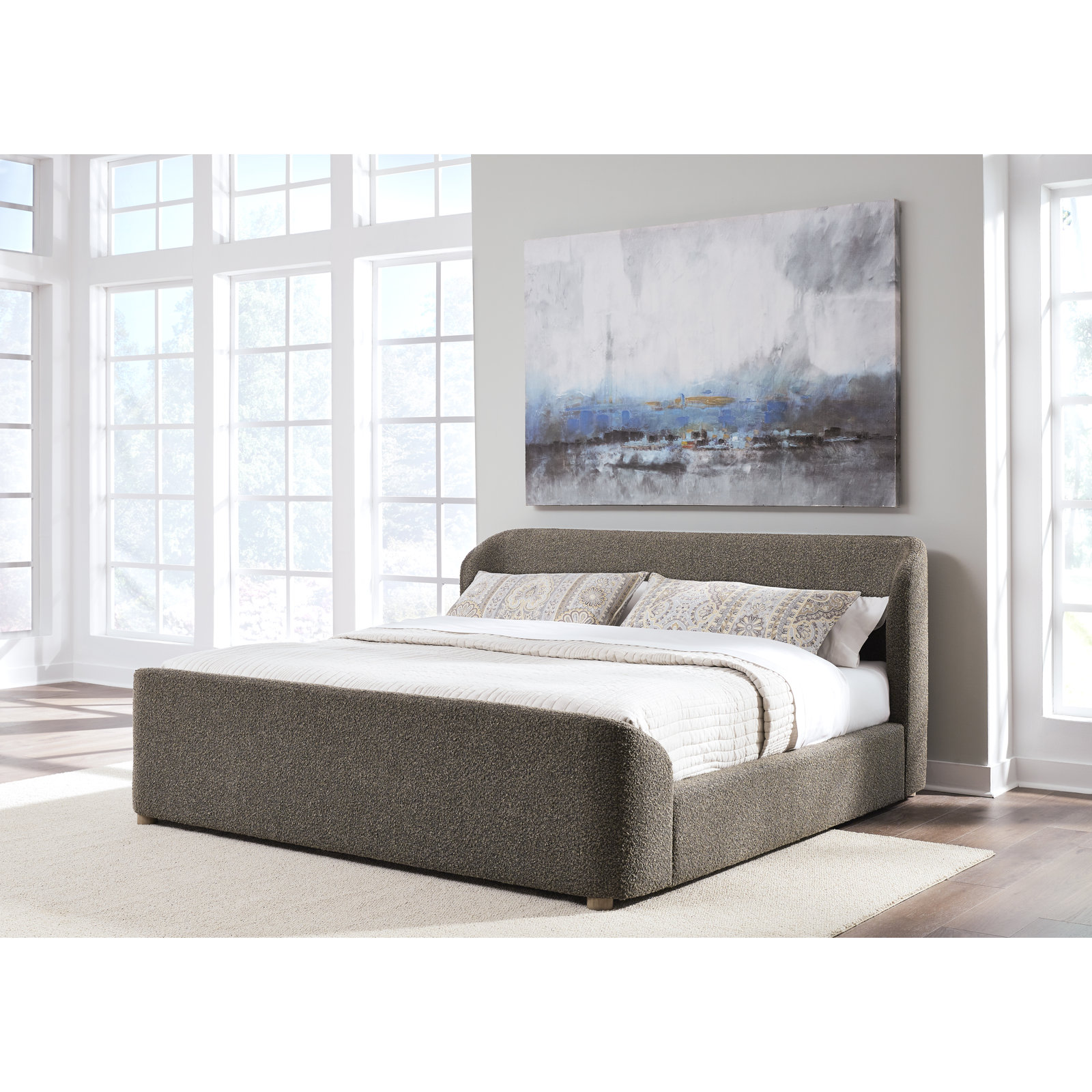 Kris Wingback Bed, King, Whipped Honey Linen Blend