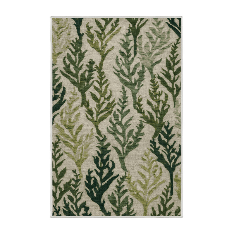 Washable Sea Lettuce Vegetables Area Rug, Rectangle 8' x 12'