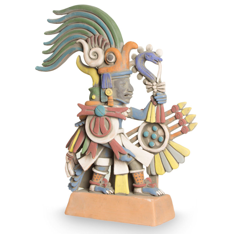 Sculpture en céramique archéologique aztec war dieu Anmie