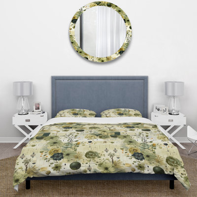 Ensemble de housse de couette Green Botanical Dreams I
