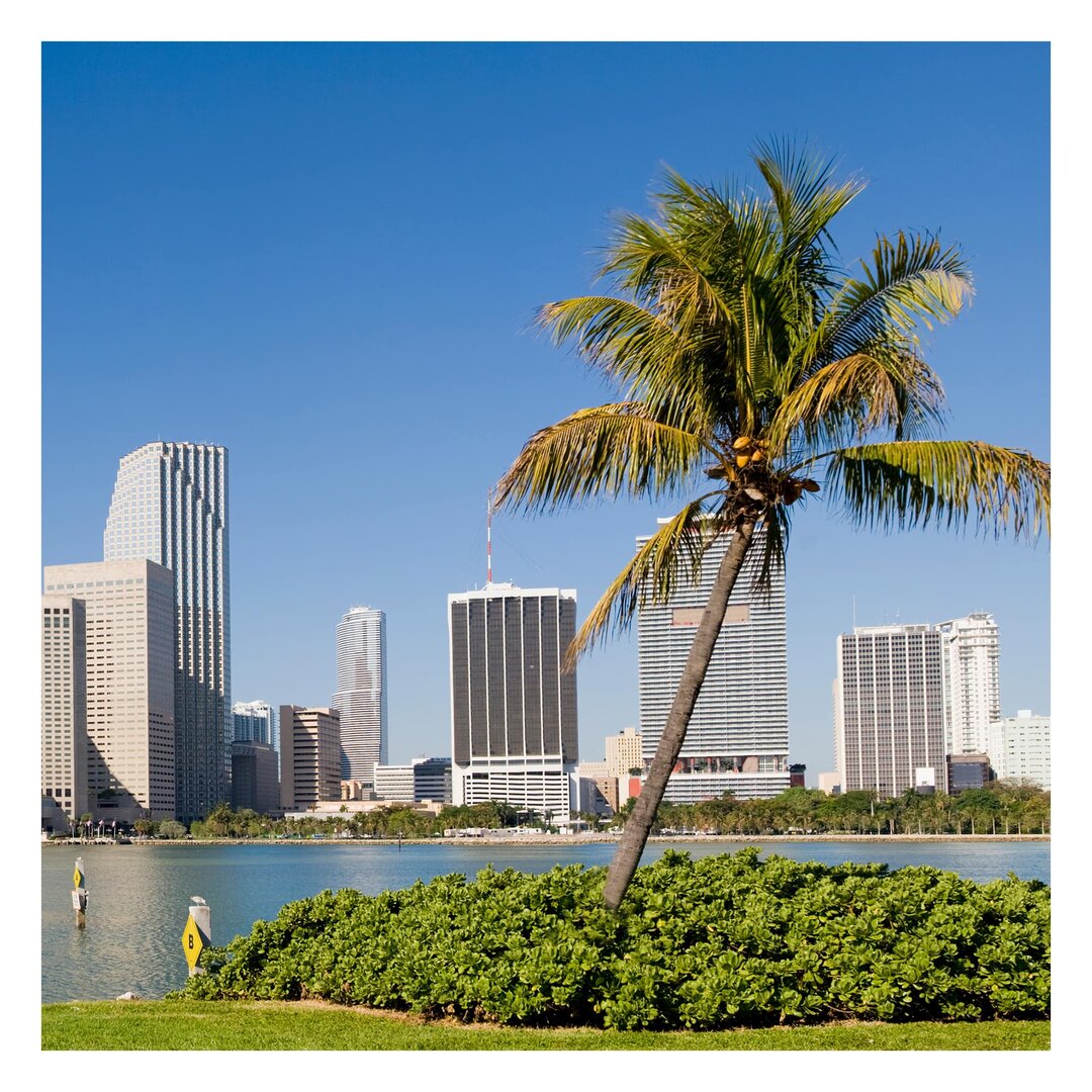 Strukturierte Fototapete Miami Beach Skyline 1,92 m x 192 cm