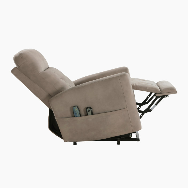 Fauteuil à levier électrique en microfibre texturé moderne et contemporain Yannis, Microfibres brunes