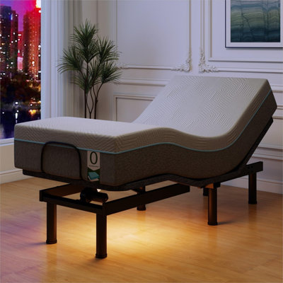 Smart Adjustable Bed Frame With Massage & Memory Foam Mattress - Zero Gravity, Anti-Snore, App Control, USB Charging, 750Lbs Capacity, 4"/8"/12" Height Adjustable