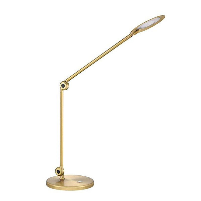 Lampe de bureau réglable en métal Miatta USB, Laiton