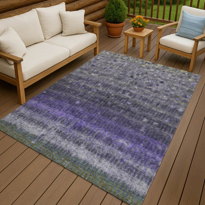 Machine Washable Indoor/Outdoor Matteson ACN2316 Stripes Rug
