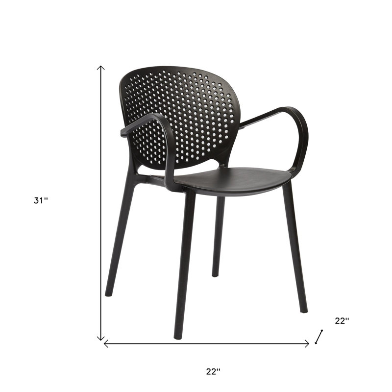 Ensemble de quatre fauteuils de salle à manger robustes en plastique gris, Gris