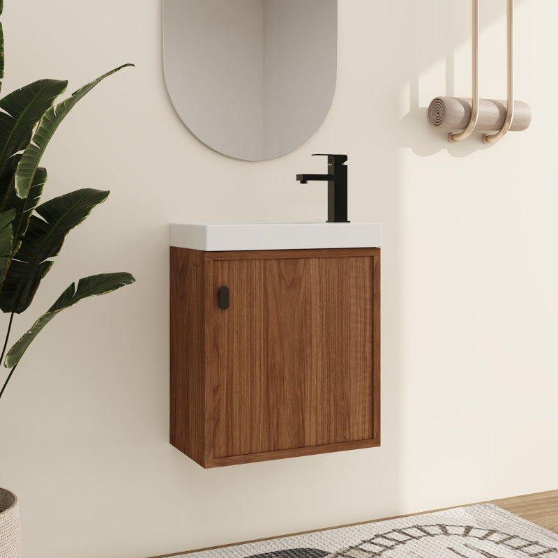 Ensemble de meuble-lavabo simple 18 po avec lavabo en résine Drifor, ensemble de meuble-lavabo simple 18 po avec plateau en résine