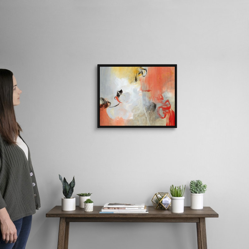 Reproduction d’art sur toile, "Coral cure" par Kari Taylor, H 18 po x l 22 po x P 1,75 po, Cadre flottant noir