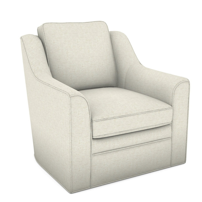 American Bungalow Nicholas Barrel Back Swivel Chair, Nomad Snow Crypton® Chenille