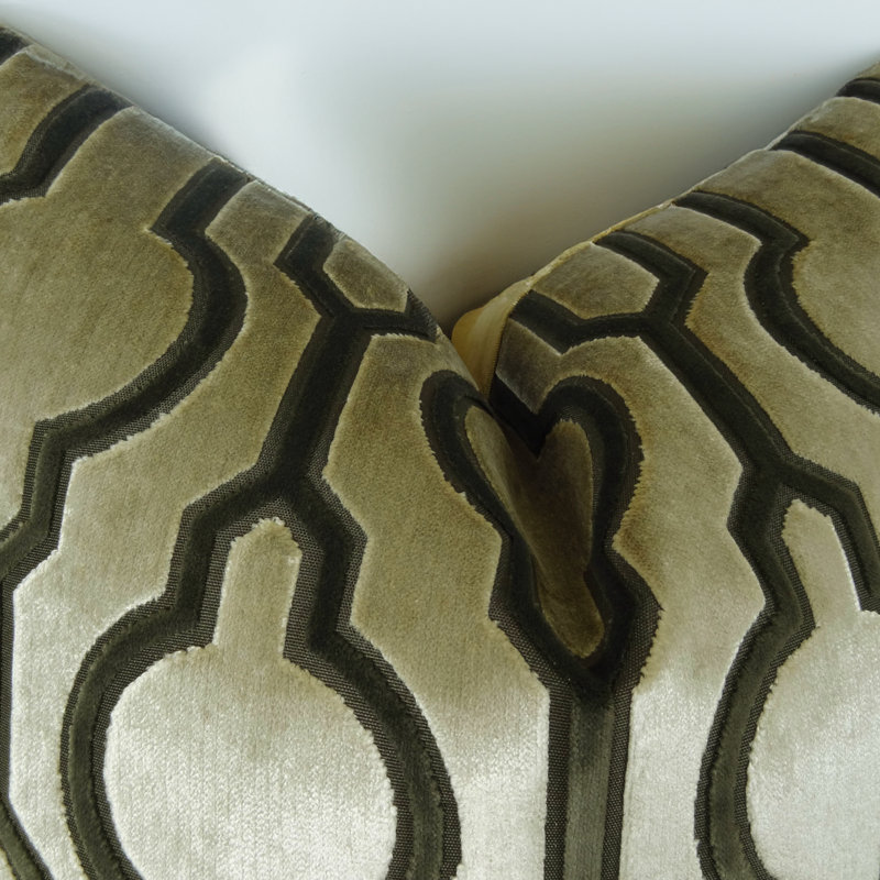 Ensemble de coussins décoratifs en velours géométrique Thomas Collection®, Carré 20 po