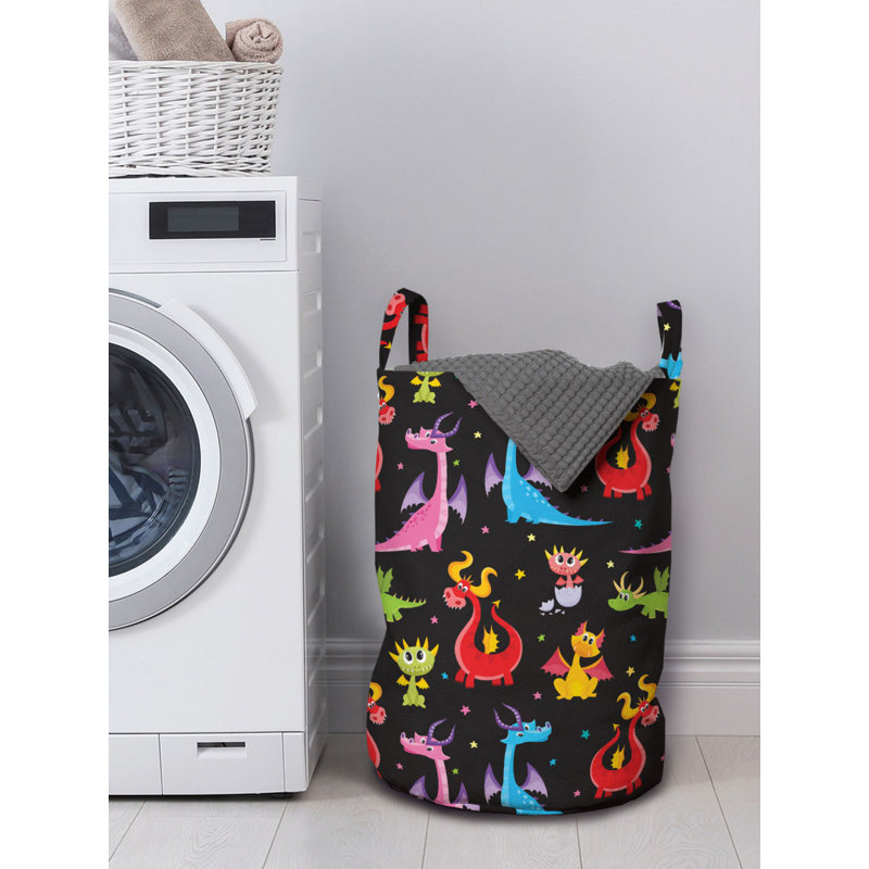 Ambesonne Fabric Laundry Bag with Handles