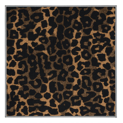  Tapis noir lavable à gros chats léopard d'Afrique