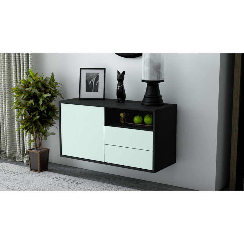 Garibaldi Unfinished Floating TV Stand, Light Blue