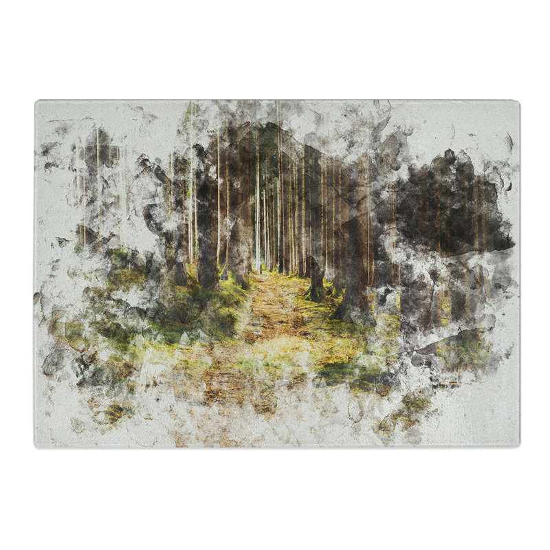 Forest Vol.6 Watercolour Chopping Board, 0.4cm H x 28.5cm W x 39cm L