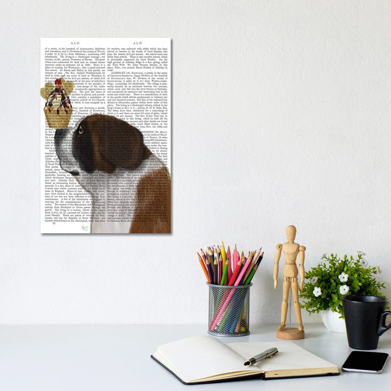 St. Bernard Ice Cream, Print BG by Fab Funky - Wrapped Canvas Print, 20.32 cm H x 30.48 cm W