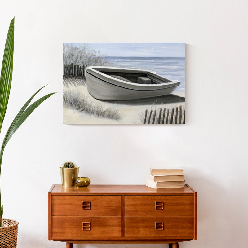Bateau rivé - Peinture sur toile, Toile tendue, H 16 po x l 24 po x P 1,25 po