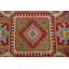 Tapis rouge / brun / orange en laine noué à la main de conception unique 6 pi 7 po x 10 pi New Age