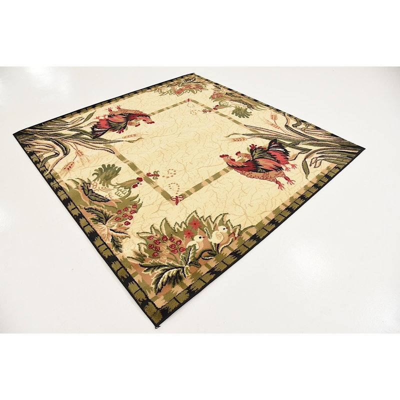 Capps Abstract Indoor Rug, Square 6'