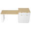 Îlot de cuisine cannelé 82,6 po avec table de salle à manger extensible pour 4 à 6 personnes, table d'îlot de cuisine avec prise de courant, table de cuisine avec rangement double, 2 tiroirs et 2 tablettes ouvertes latérales, blanc