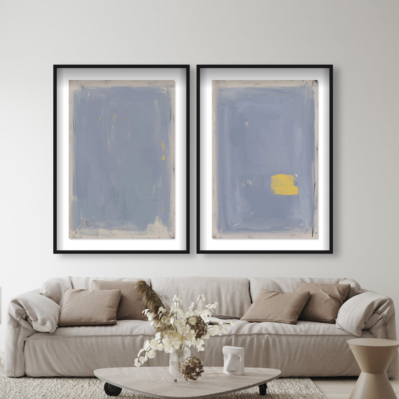 Painted Morning Set by Oliver Gal, 55.5" H x 37.5" W, Black Shadowbox
