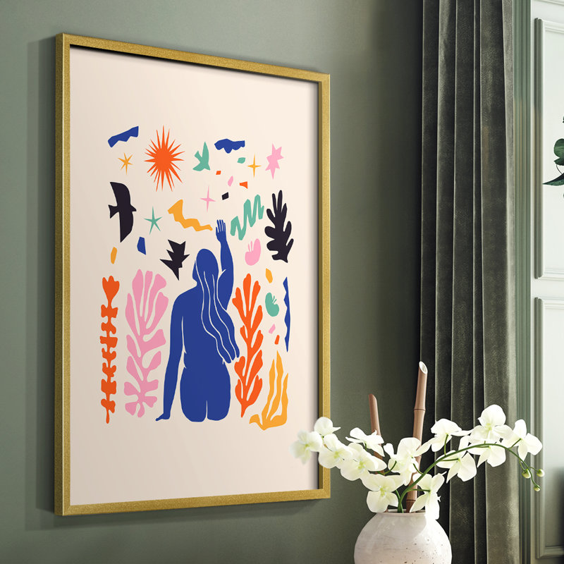 Matisse CDXLVI, reproduction encadrée - bois massif, Cadre doré simple, H 14 po x l 11 po