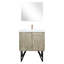 Meuble-lavabo rustique 30 po x 20 po avec comptoir en marbre, robinet or rose, miroir - et teinture - pour une utilisation à long terme-137261488
