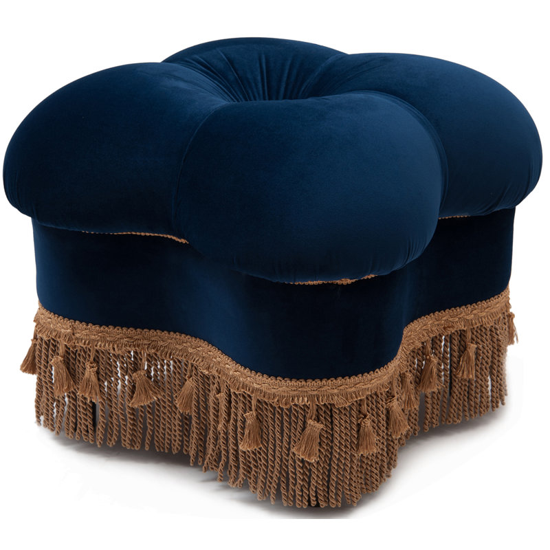 Repose-pieds Judith, Velours bleu marine